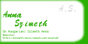 anna szimeth business card